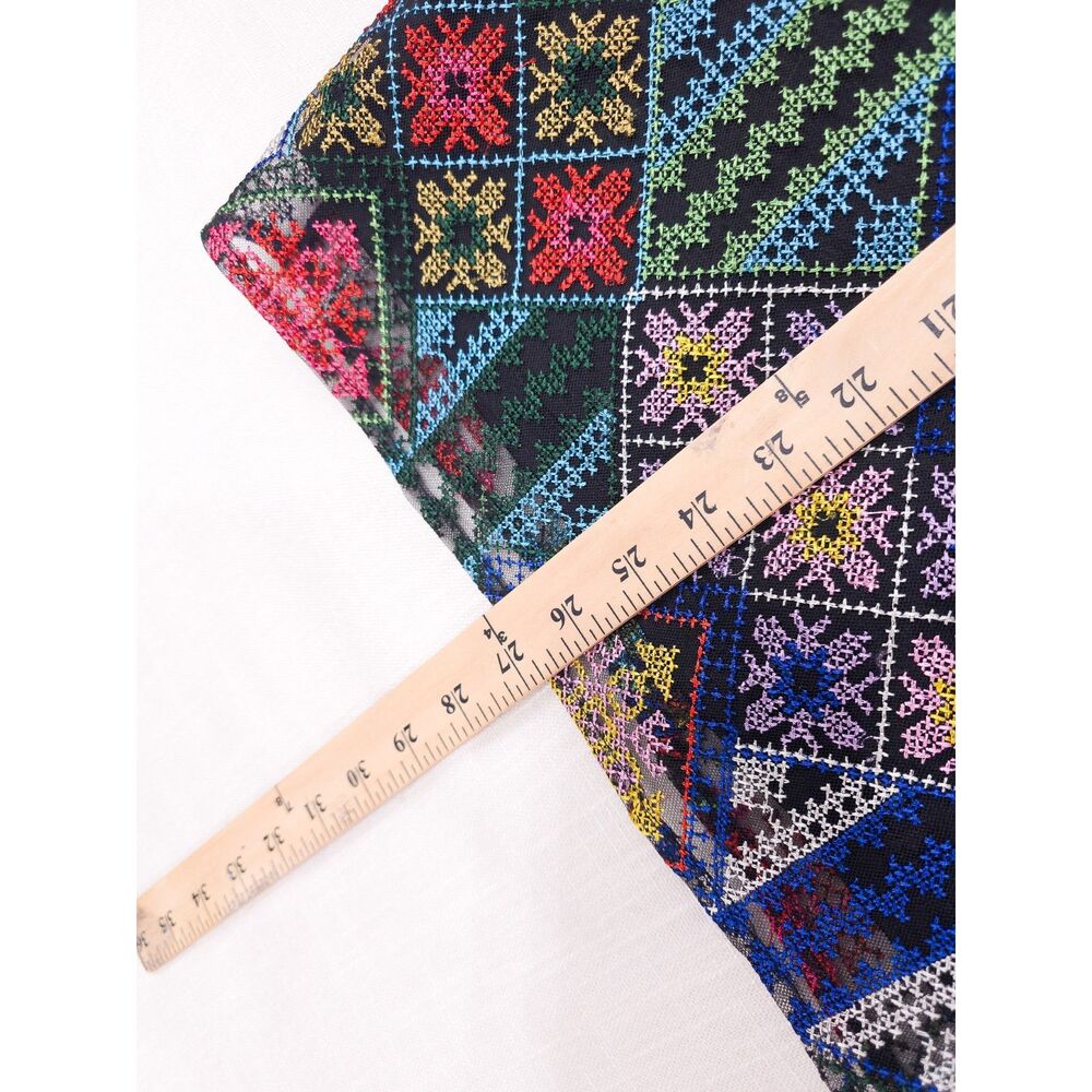 Fate Needlepoint Geometric Patchwork Mini Dress S… - image 9